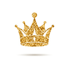 Gold glitter crown on a white background. Magic royal crown. Vector © Tatiana
