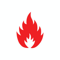Red fire flame icon. Vector illustration