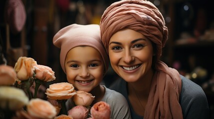 Family Mother And Little Daughter Baking In Together In Kitchen