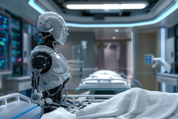 Fototapeta premium Advanced robots that assist in medical procedures in hospitals of the future