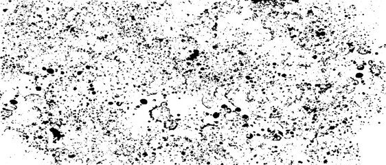 Black and white texture composed of irregular graphic elements. Distressed uneven grunge background. Abstract vector illustration. Overlay for interesting effect. Isolated on white background.