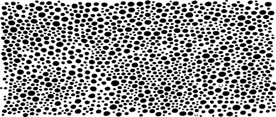 Black and white texture composed of irregular graphic elements. Distressed uneven grunge background. Abstract vector illustration. Overlay for interesting effect. Isolated on white background.