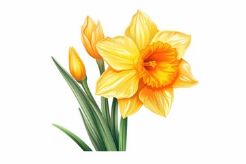 Daffodil illustration isolated on white background
