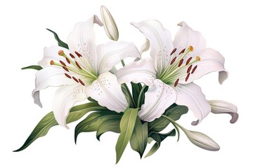 Lily illustration isolated on white background