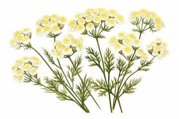 Obraz premium Yarrow illustration isolated on white background
