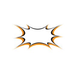 A speech bubble edged with a flame-like halftone pattern in black and yellow, ideal for conveying heated conversations or dramatic announcements. vector illustration. EPS 10/AI