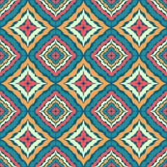Seamless Ikat ethnic traditional Textile pattern geometric abstract folklore ornament Tribal ethnic illustration background design for print, clothing, scarf