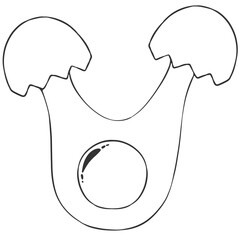 simple black outline cracked egg illustration