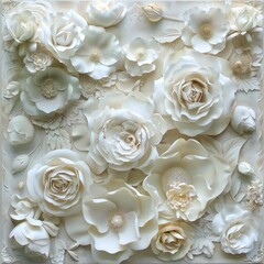 Elegant White Flowers Arrangement for Wedding Decor Generative AI