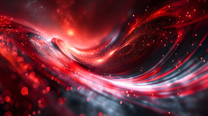 Abstract Red and Blue Particle Waves in Motion
