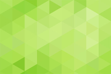 Gradient green background on triangle pattern. Geometric abstract pixel background.