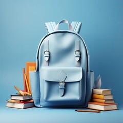 pastel blue school backpack