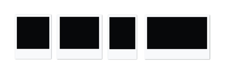 Realistic polaroid photo template mockup