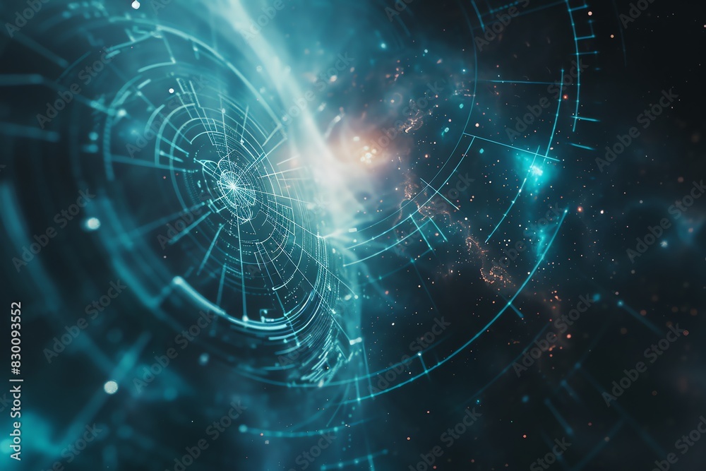 Poster abstract system projections background with high-tech design