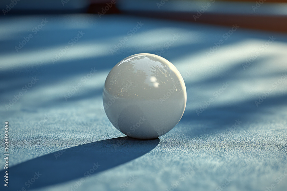 Poster Illustration of a straight line intersecting with a billiard ball at a sharp angle, emphasizing the impact point,