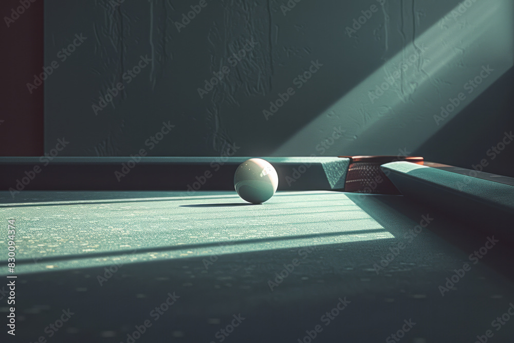 Poster illustration of a straight line intersecting with a billiard ball at a sharp angle, emphasizing the 