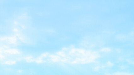 Blue pastel sky with white fluffy cloud. Cumulus clouds background. Cloudscape morning sky. The...