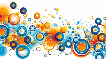 Obraz premium many circles background, on white background. vector