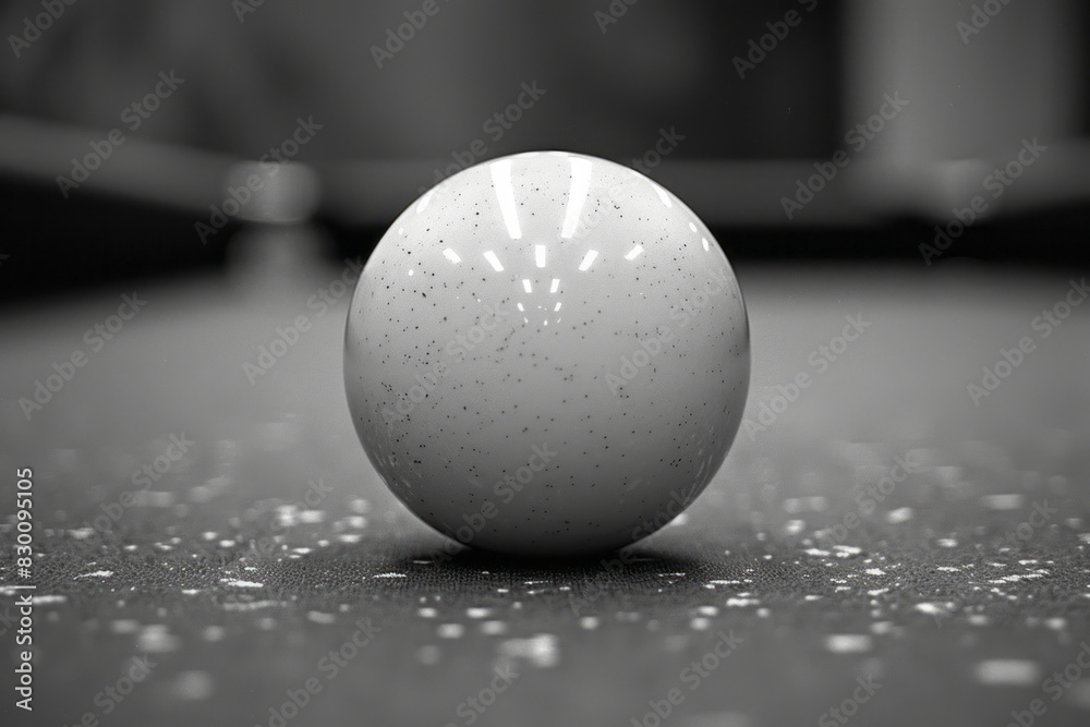 Poster Image with a minimalist line barely touching the surface of a billiard ball, capturing the precise moment before the strike,