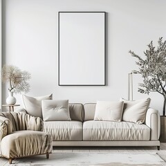 sofa with poster frame UHD Wallpapar
