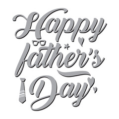 Happy Father's Day typography design, hand drawn lettering with mustache.