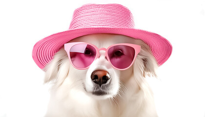 
dog in sunglasses and hat