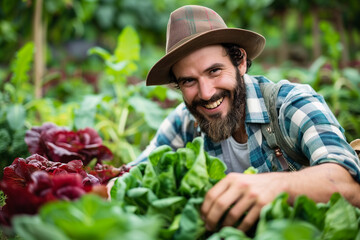Farmer working in the garden