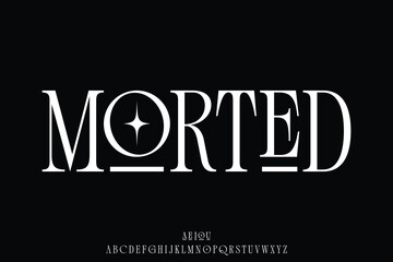 Elegant strong serif alphabet display font vector with alternative style illustration