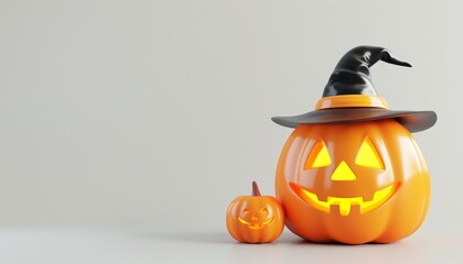 Haunted Halloween Pumpkin Hat on White Background