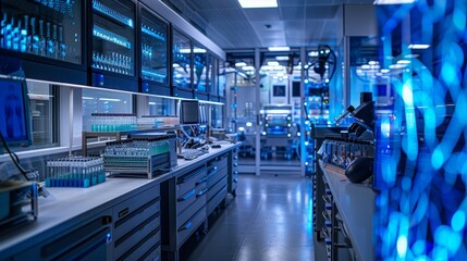 Fototapeta premium Cutting-Edge Genetic Engineering Laboratory Shaping the Future of Medicine and Science