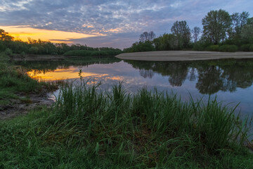 beautiful sunset over the lake