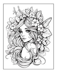 Dreamy Fairy Girl Coloring Pages