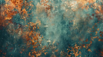 Translucent veil over muted autumn hues sparkles and mist background