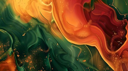 Obraz premium Abstract autumn wallpaper with deep burgundy and forest green swirls background