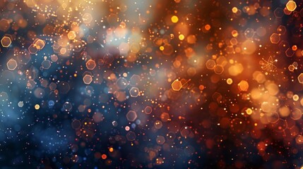 Rich fall hues in a mosaic with ochre and soft shimmering lights background