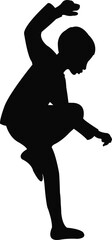 a boy jumping body, silhouette vector