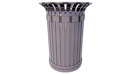 Illustration of trash can 3d model rendering