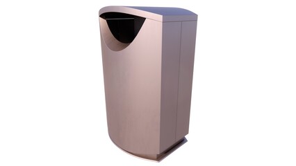 Illustration of trash can 3d model rendering