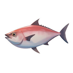Obraz premium An illustration of a tuna fish with red and white scales