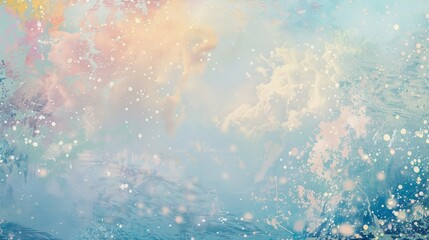 Fototapeta premium Serene abstract with pale blue and pink blend highlighted by specks background