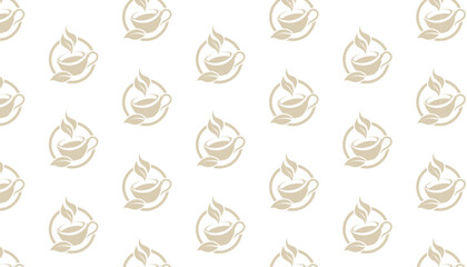 seamless background with leaves and flowers