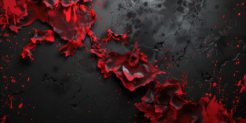 Dark Abstract Red and Black Texture. Abstract dark red and black texture with dynamic splashes and strokes creating a dramatic and intense composition.