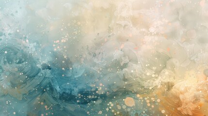 Obraz premium Hues of spring: pastel blue light coral pale yellow background