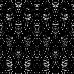 Vector seamless texture. Modern geometric background with curly dot tiles.