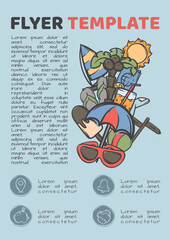 Editable template design for flyer, advertisement, announcement, brochure related to travel, tourism and vacation