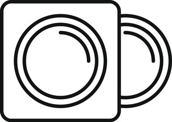 Simple line art vector graphic of a camera, perfect for logos, apps, and websites