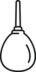Vector illustration of a simple line art rubber bulb syringe, isolated on white background