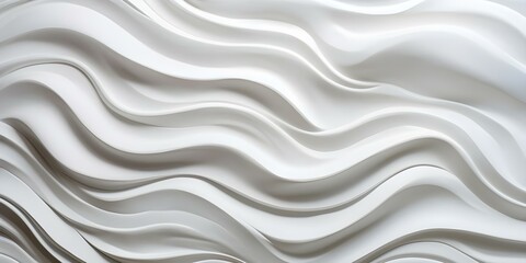 Soft white waves texture with embossed marble effect for panoramic wallpaper. Concept Marble Waves Panoramic Wallpaper