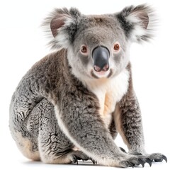 Male Koala in Studio Shot Isolated on White Background
