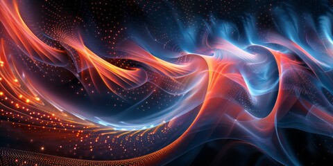 Fototapeta premium Computer-generated depiction of a vibrant, colorful wave in motion